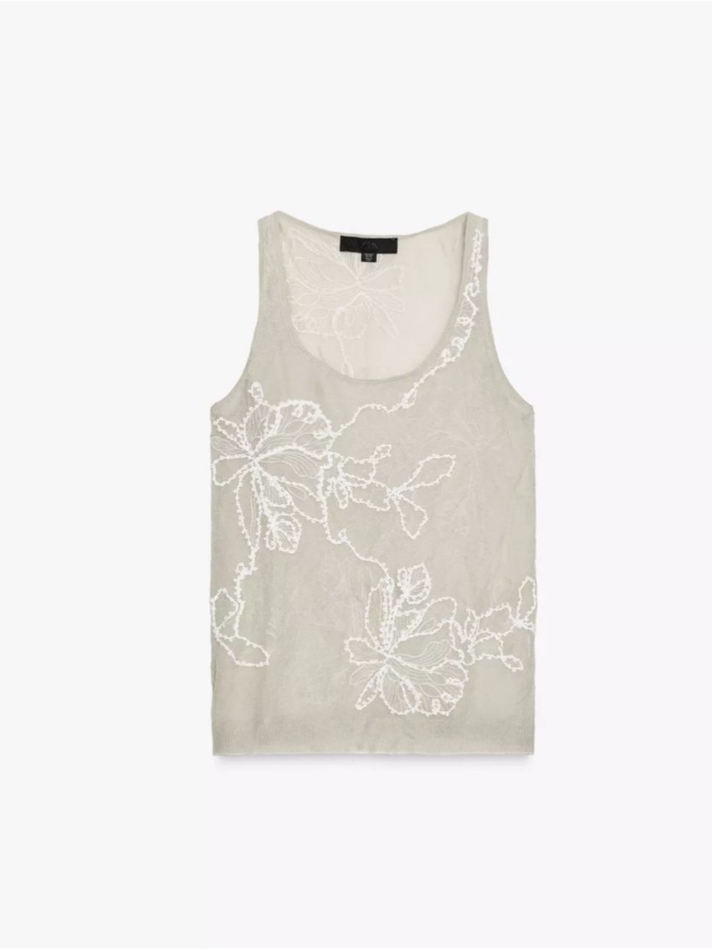 zara sheer embroidered top